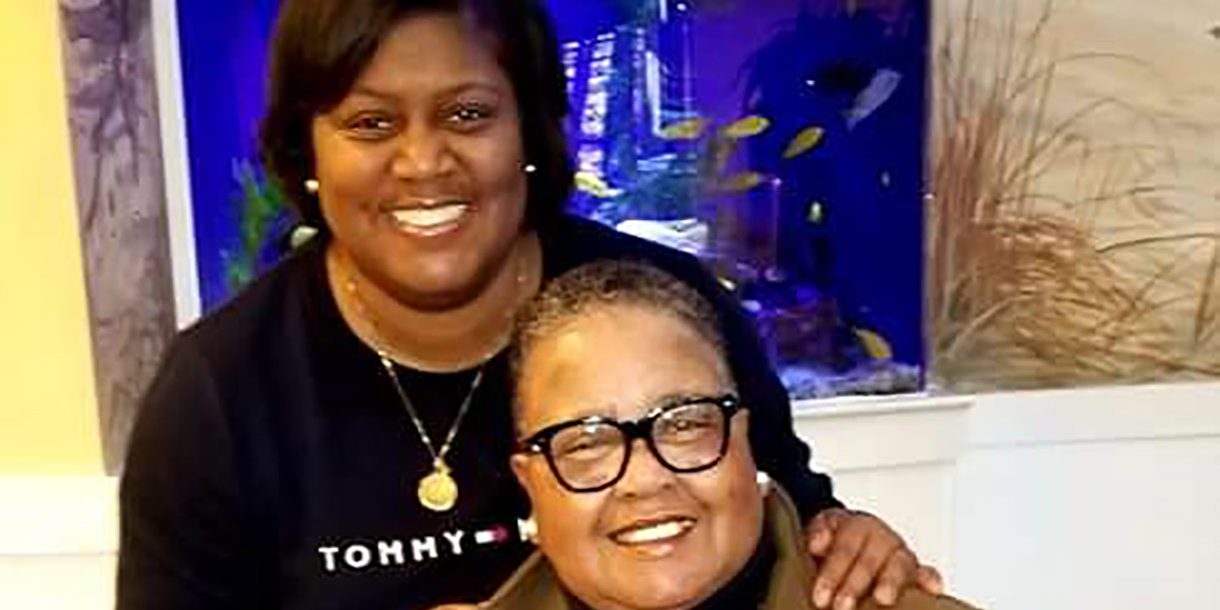 Denice Harris with her mom, Carolyn.