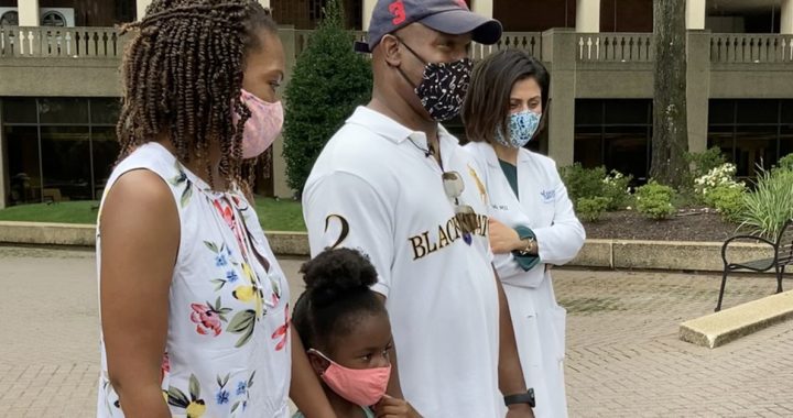 Cherud Wilkerson with his family and his primary care provider, Aysha Habib, MD.