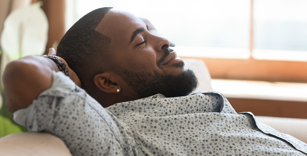 A man enjoying a restful nap.