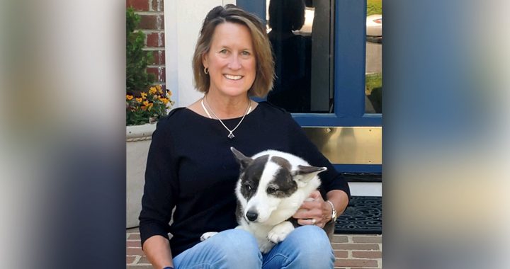 Beth Blair at home with Abby, her Cardigan Welsh Corgi