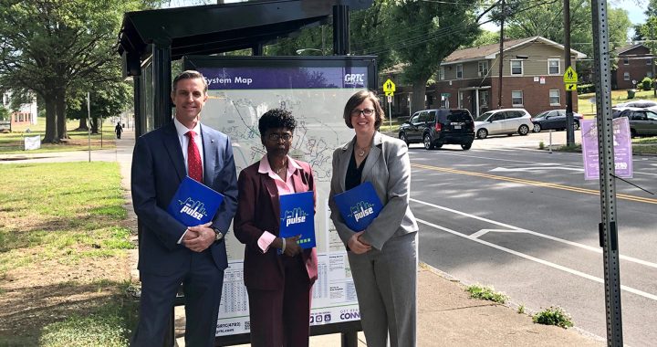 Richmond leadership at new bus shelter