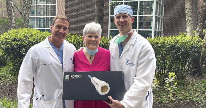 BJ Brogan, physician assistant, Carolyn Pendelton and Brody Wehman, cardiac surgeon